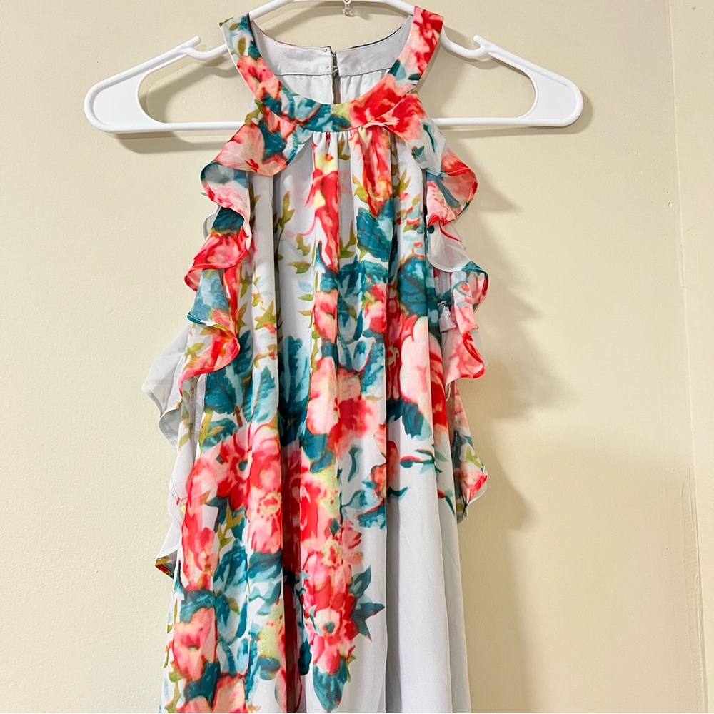 PL Gianni bini cold shoulder Floral maxi dress Size XS (Sleeves Altered) - Picture 3 of 14